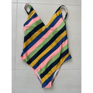 Cotton On Body Swim One Piece Striped Plunge Beach Summer